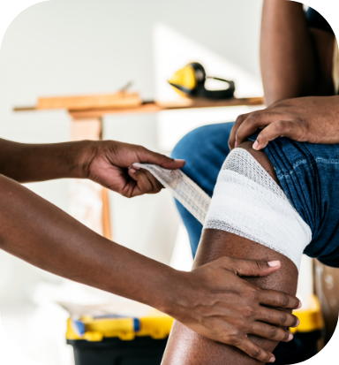 Injured Leg Being Wrapped
