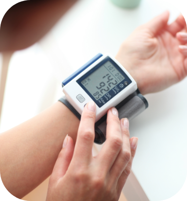 Person checking blood pressure