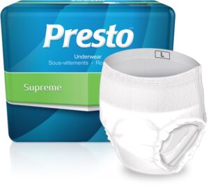 Presto Supreme FlexRight Underwear Package and Prodct
