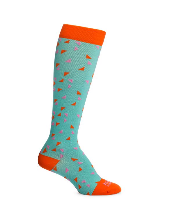 Green Orange Pink Compression Sock