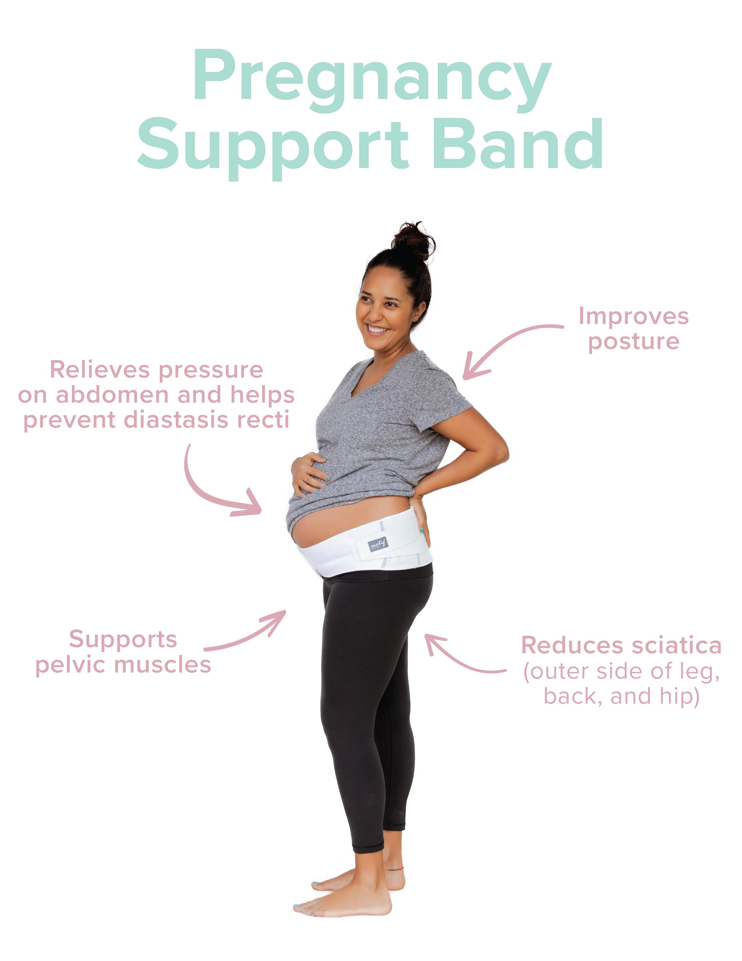 Motif Pregnancy Support Band, White