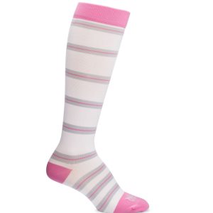 White Pink Grey Compression Sock