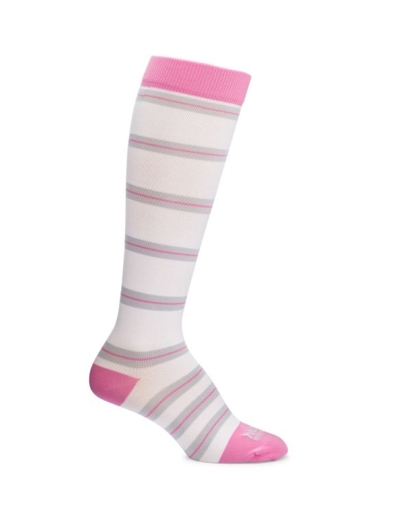 White Pink Grey Compression Sock