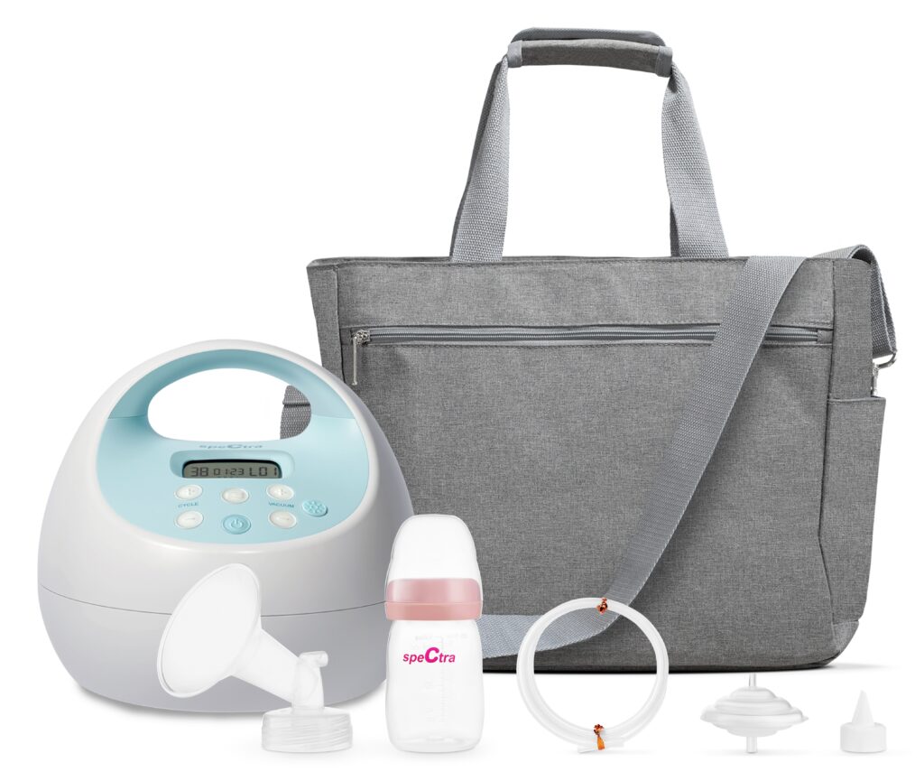 Spectra S1 Plus Rechargeable Breast Pump Premier Bundle, Grey Tote And Premium Accessory Kit J