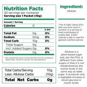 RxSugar 30 Stick Serving, Nutritional Information