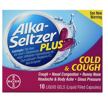 Alka-Seltzer Plus, Cold & Cough, Liquid Gels, 10 Count