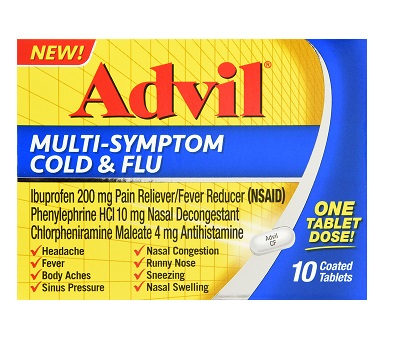 Advil Multi-Symptom Cold & Flu, Tablet, 10-ct.