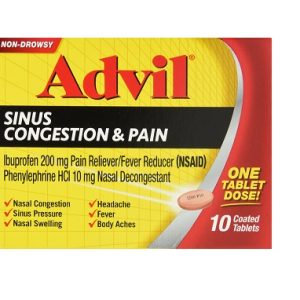 Advil Sinus Congestion & Pain Relief, Tablet, 10-Ct.
