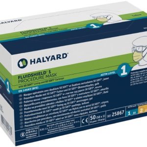Halyard Procedure Mask, Tissue, Yellow, Box